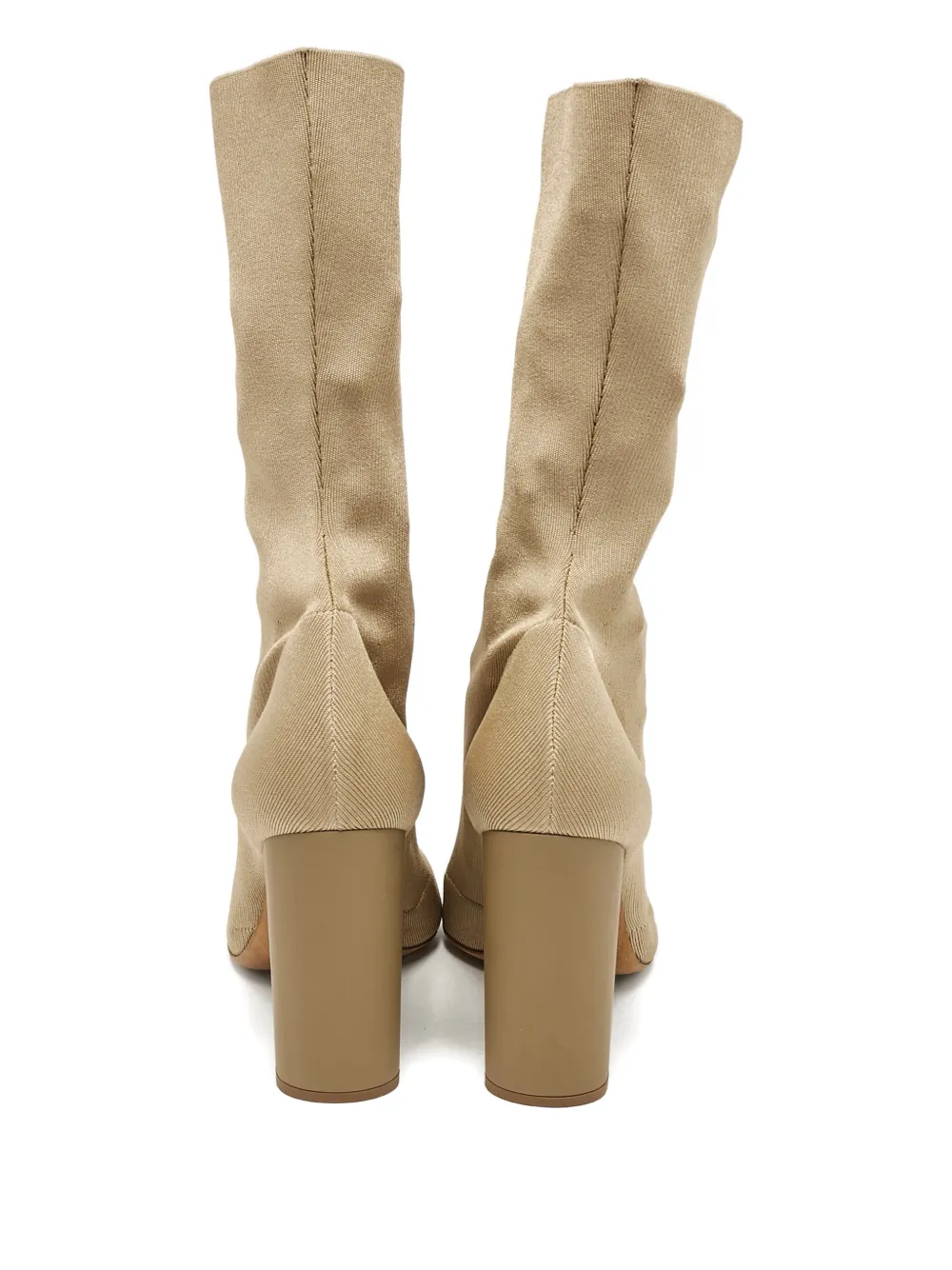 Adidas Yeezy Beige block-heel ankle boots