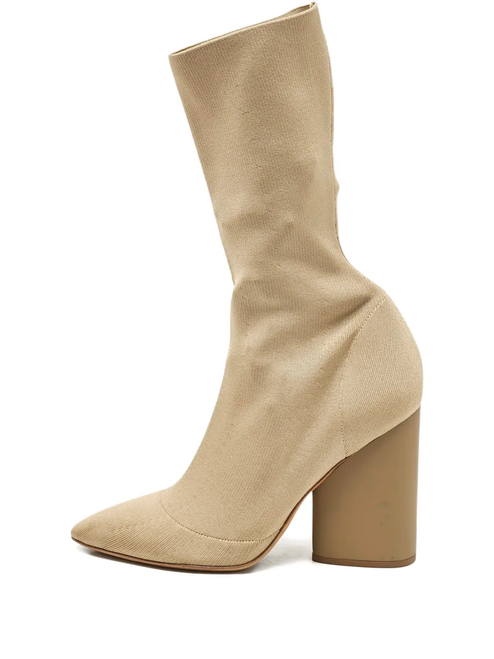 adidas Yeezy Beige block-heel ankle boots - Nude