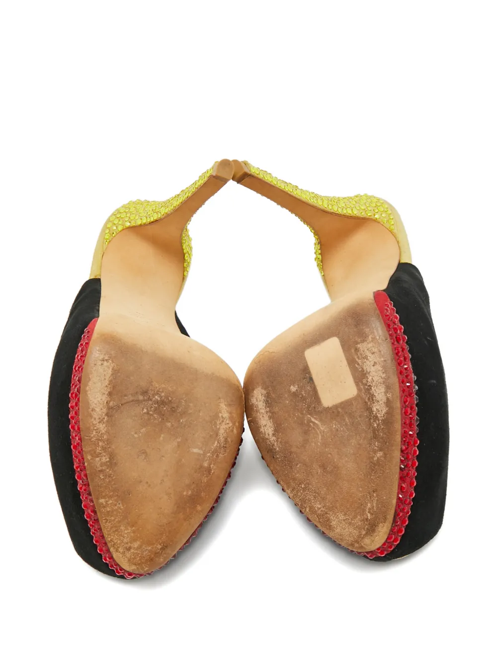 Giuseppe Zanotti yellow heels suede sandals - Zwart