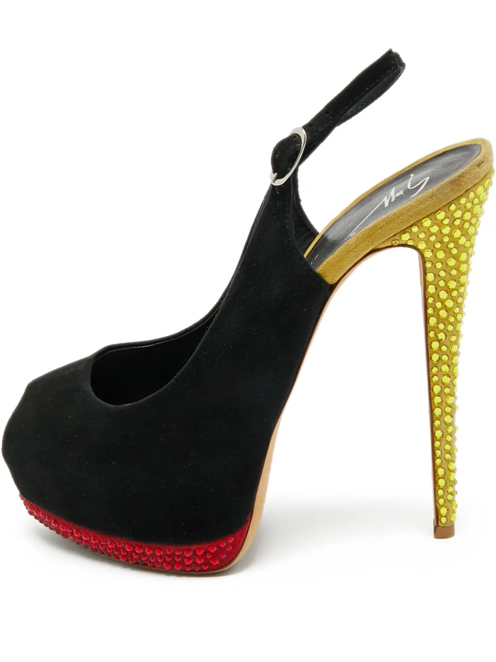 Giuseppe Zanotti yellow heels suede sandals - Schwarz