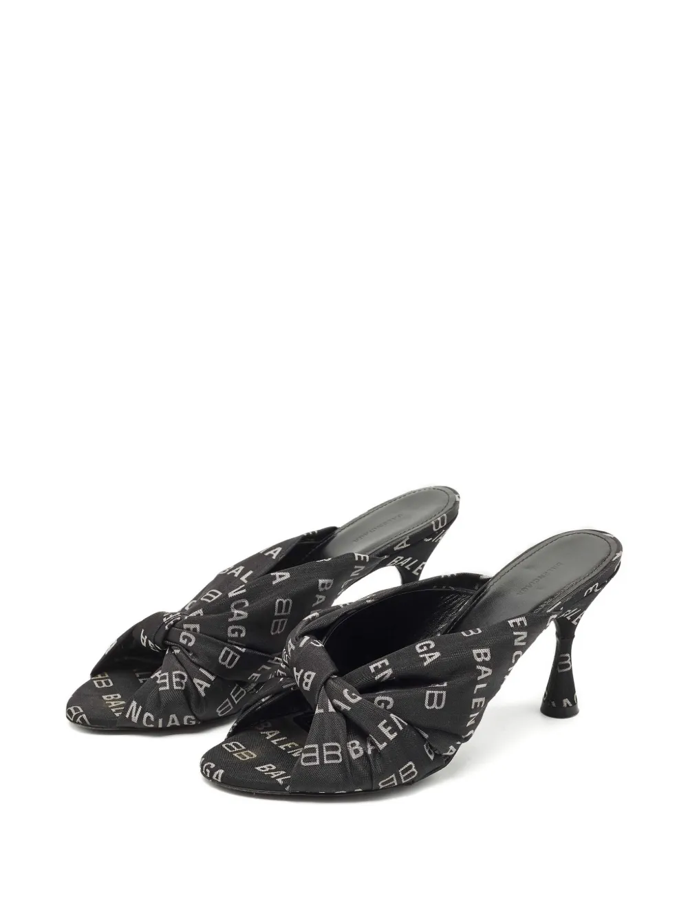 Balenciaga Pre-Owned logo-print knot mules - Zwart