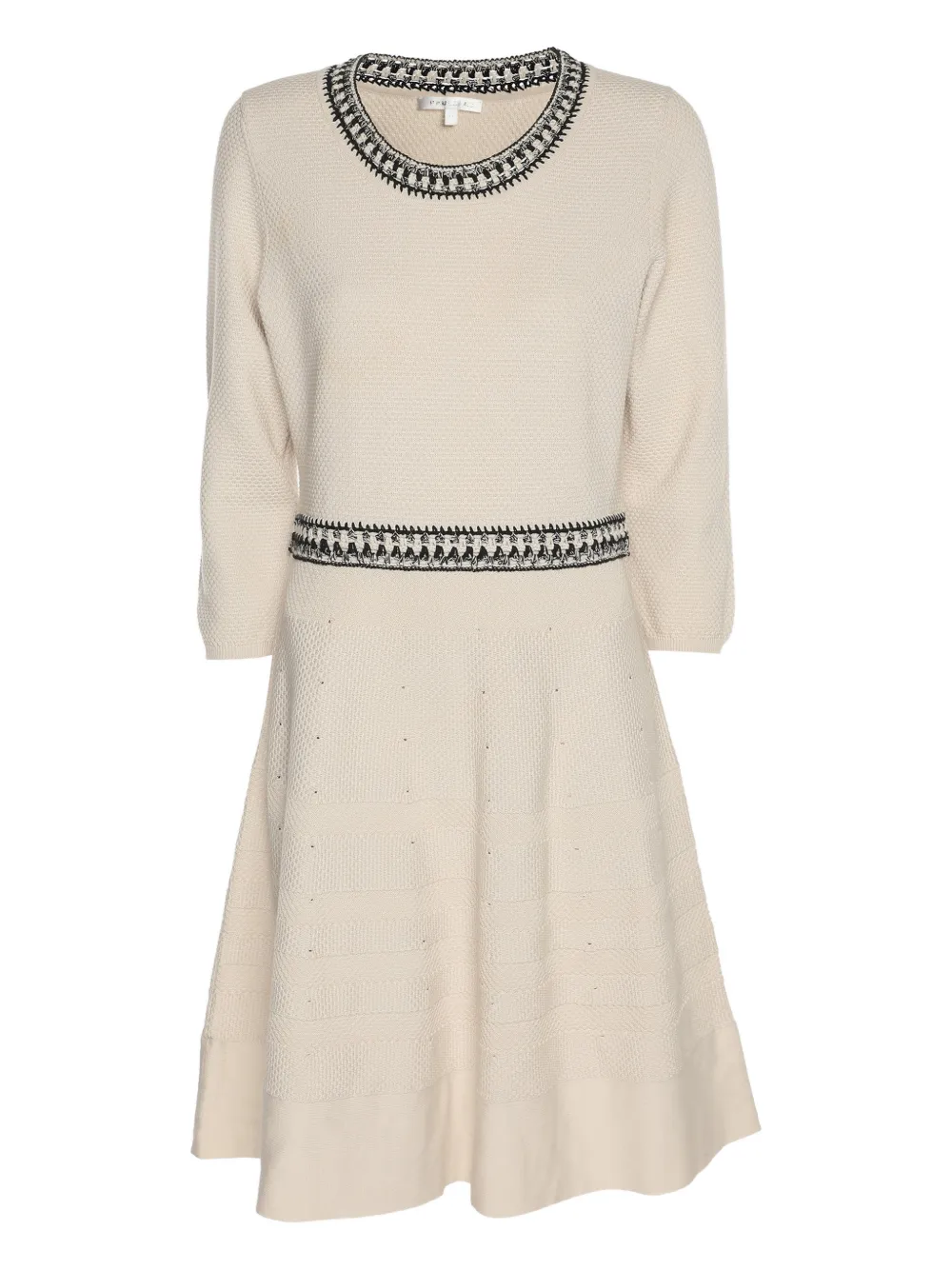 Paule Ka crew-neck mini dress - Bianco