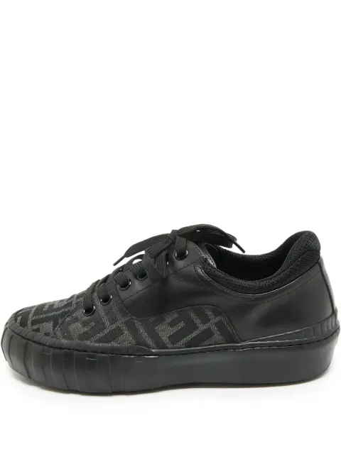 Fendi Pre-Owned Zucca logo low-tops sneakers