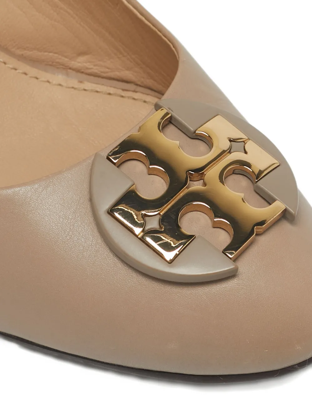 Tory Burch Sally leather wedge pumps - Beige