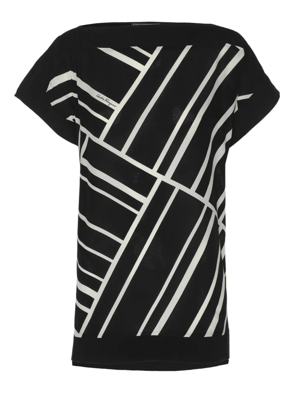 Ferragamo Pre-Owned geometric-print top - Nero