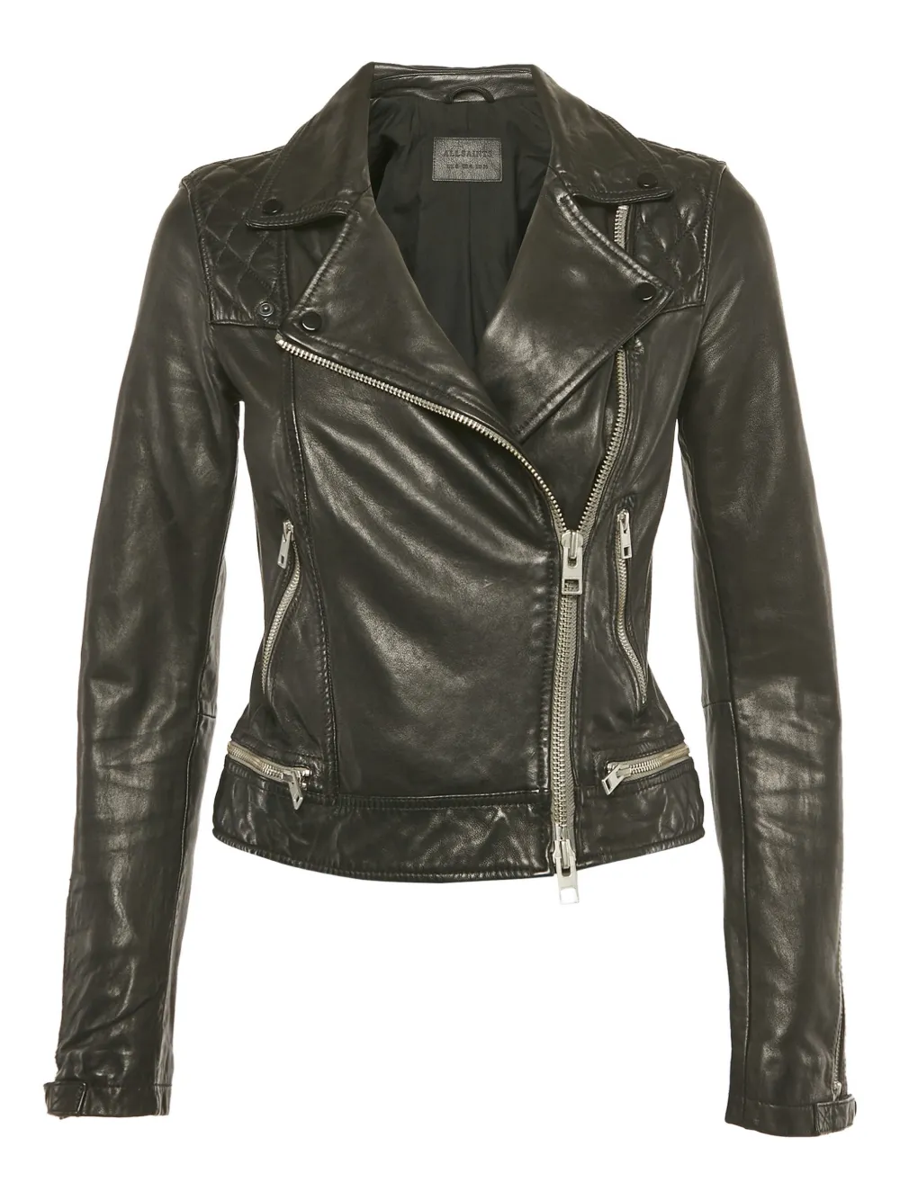 AllSaints quilted leather biker jacket - Nero