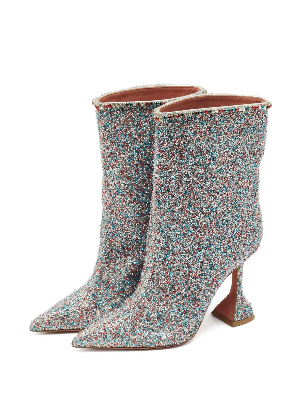 Amina Muaddi Mia Martini glitter boots - Blauw