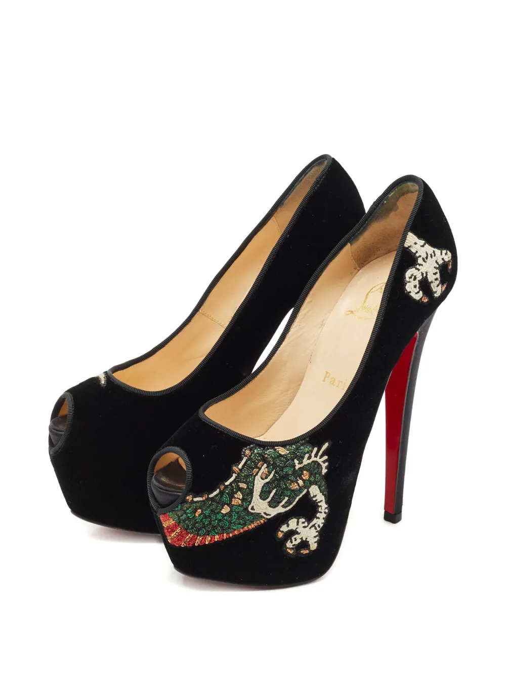 Christian Louboutin Pre-Owned Highness velvet pumps - Zwart