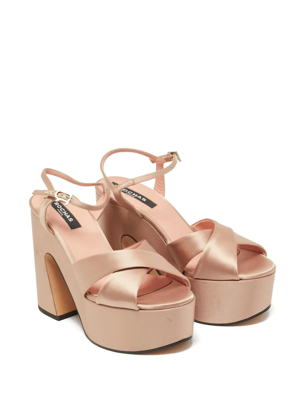 Rochas Vintage criss-cross platform sandals - Beige