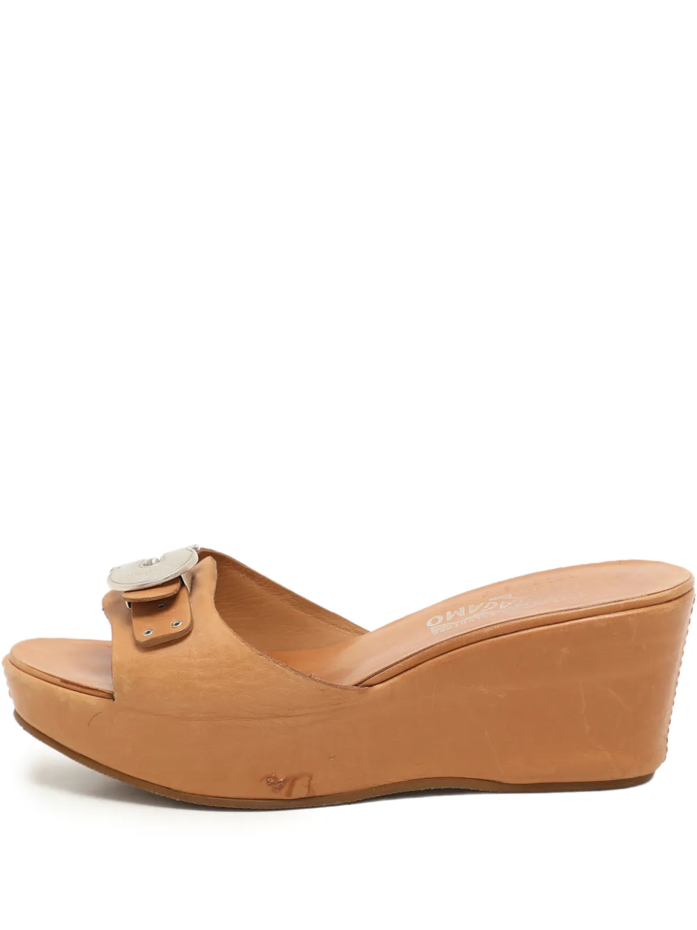 Ferragamo Pre-Owned Gancini leather sandals - Marrone