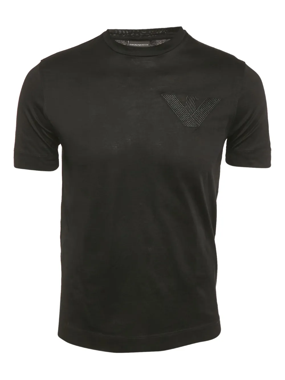 Emporio Armani Pre-Owned logo-embroidery T-shirt – Black Emporio Armani Pre-Owned logo-embroidery T-shirt – Black