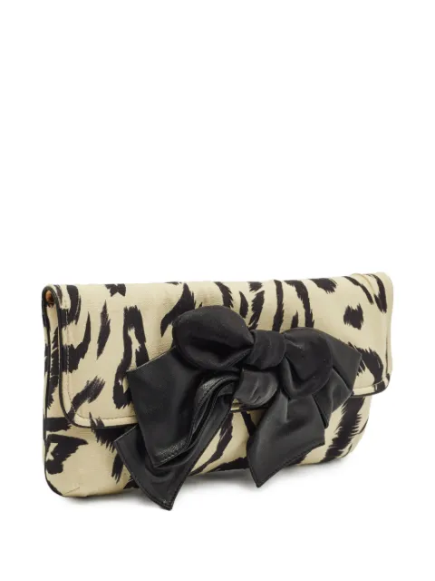 Chloé Pre-Owned abstract-print bow-detail clutch