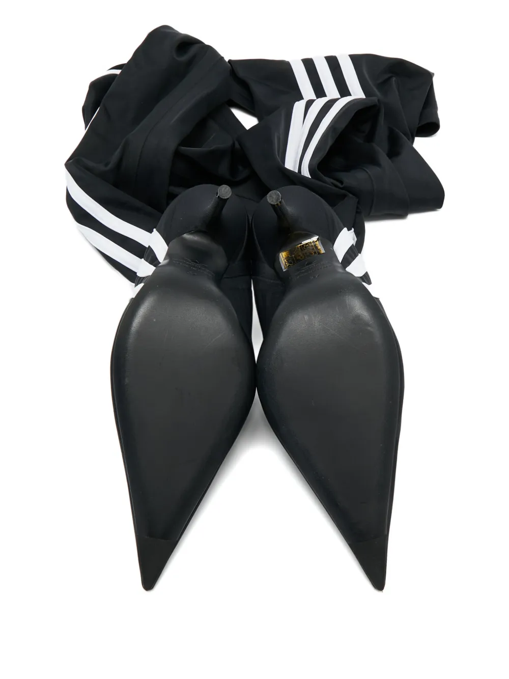 Balenciaga Pre-Owned x Adidas knife pointed over-the-knee boots - Zwart