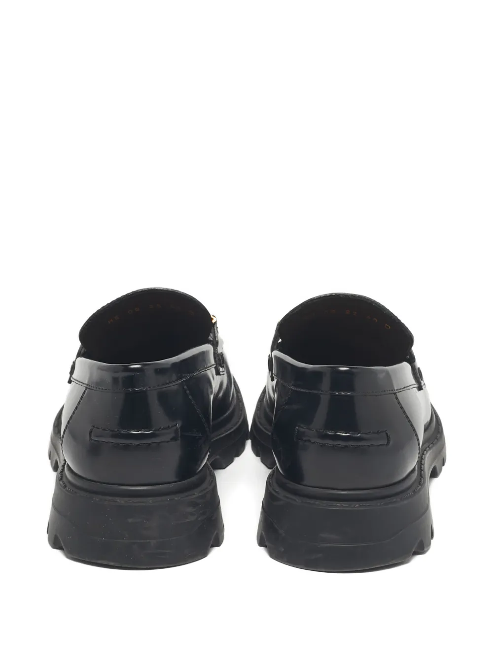 DIOR Pre-owned Code Leather Loafers In Black