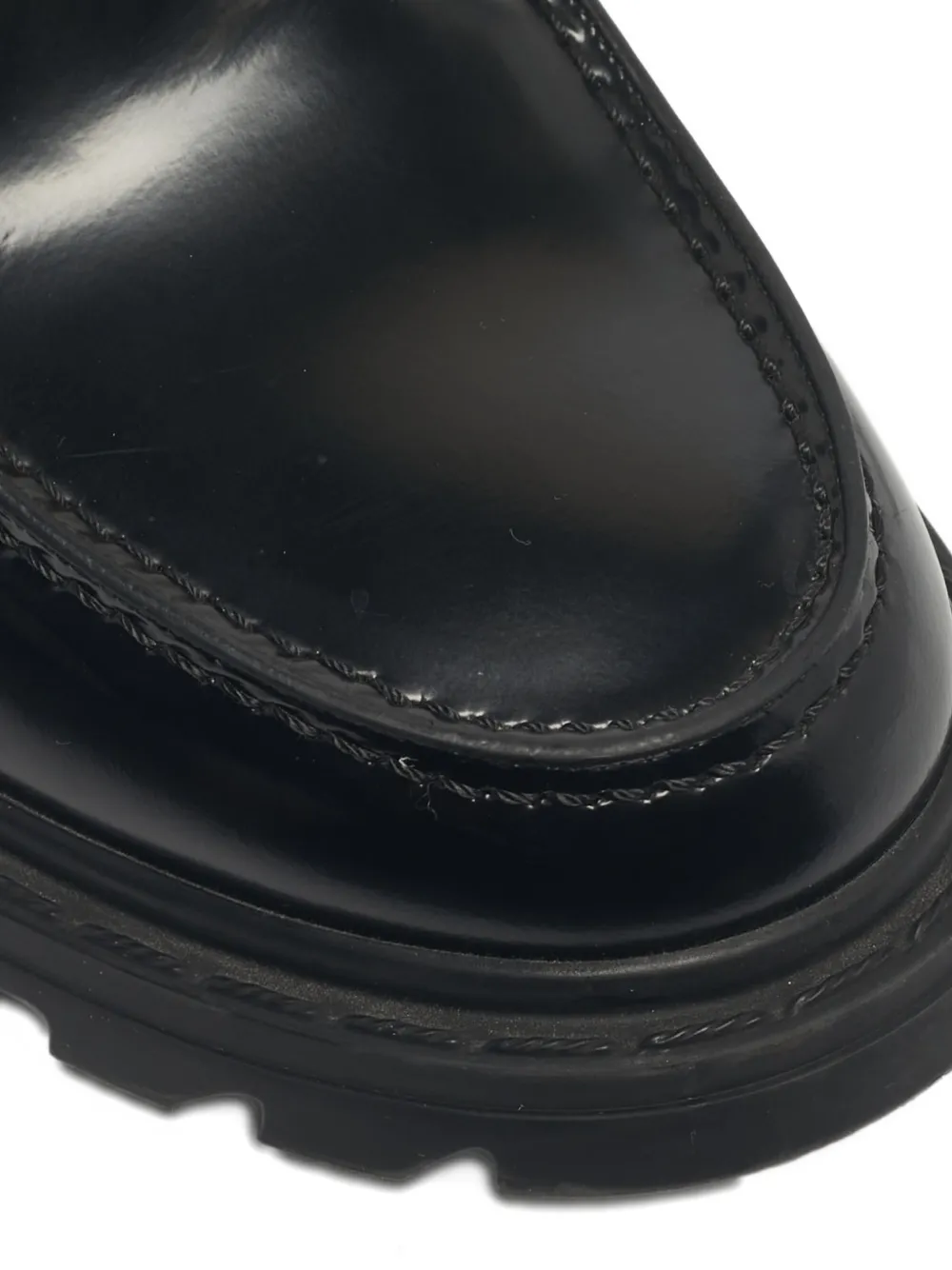 DIOR Pre-owned Code Leather Loafers In Black