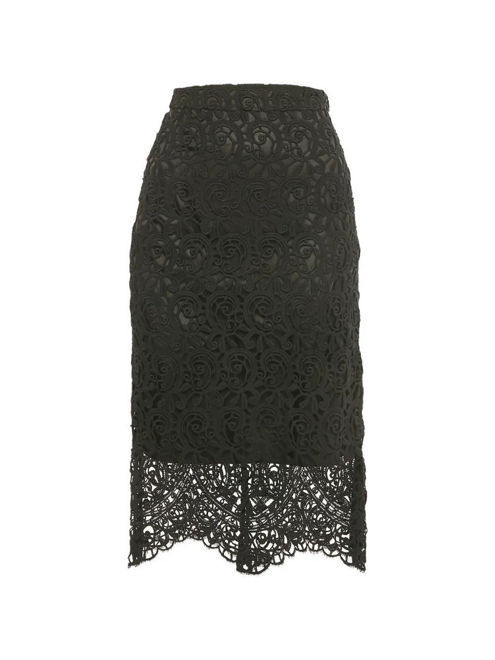 Burberry Pre-Owned lace midi pencil skirt - Nero