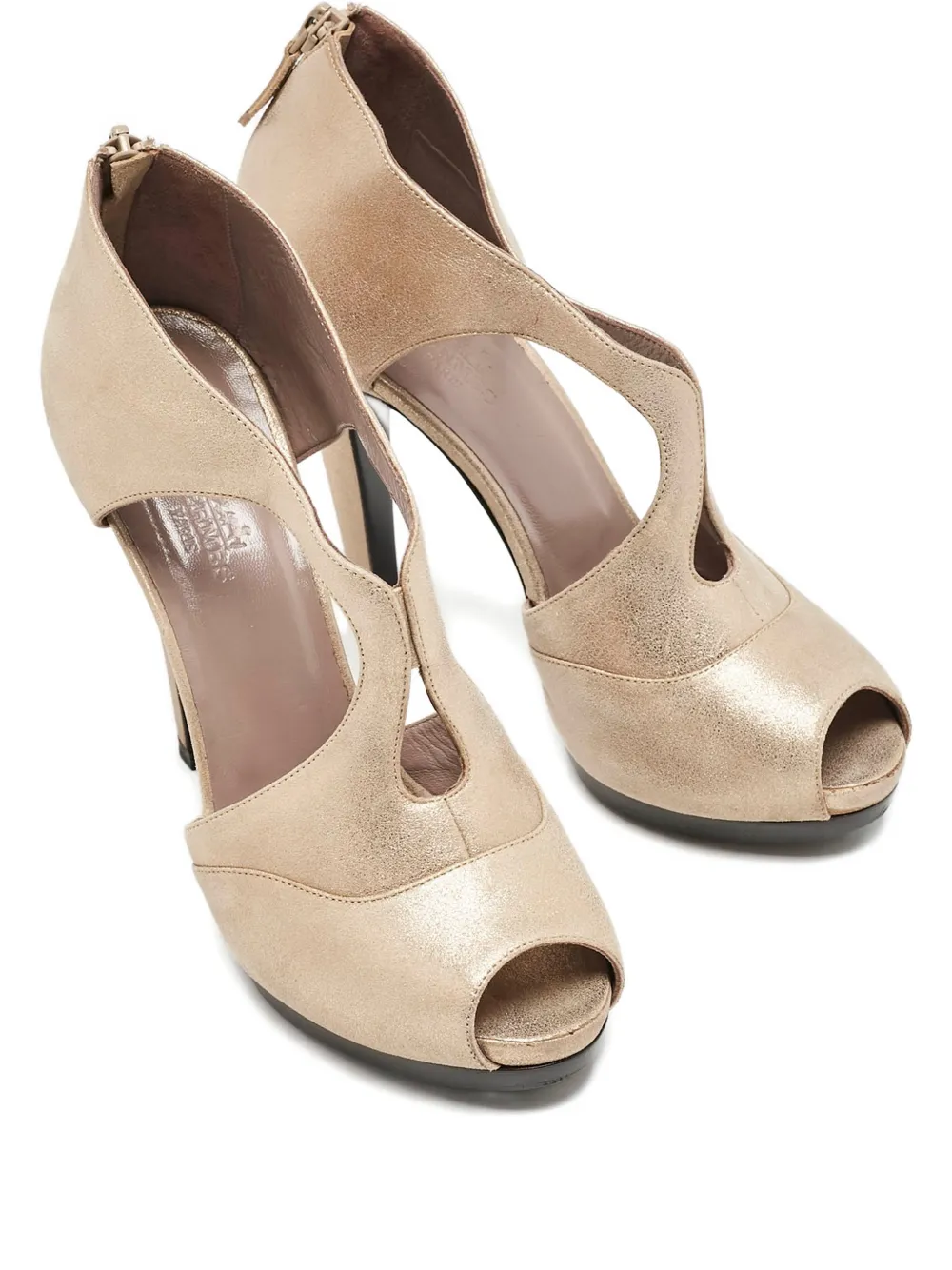 Hermès Pre-Owned peep-toe platform sandals | Neutrals | Image 1
