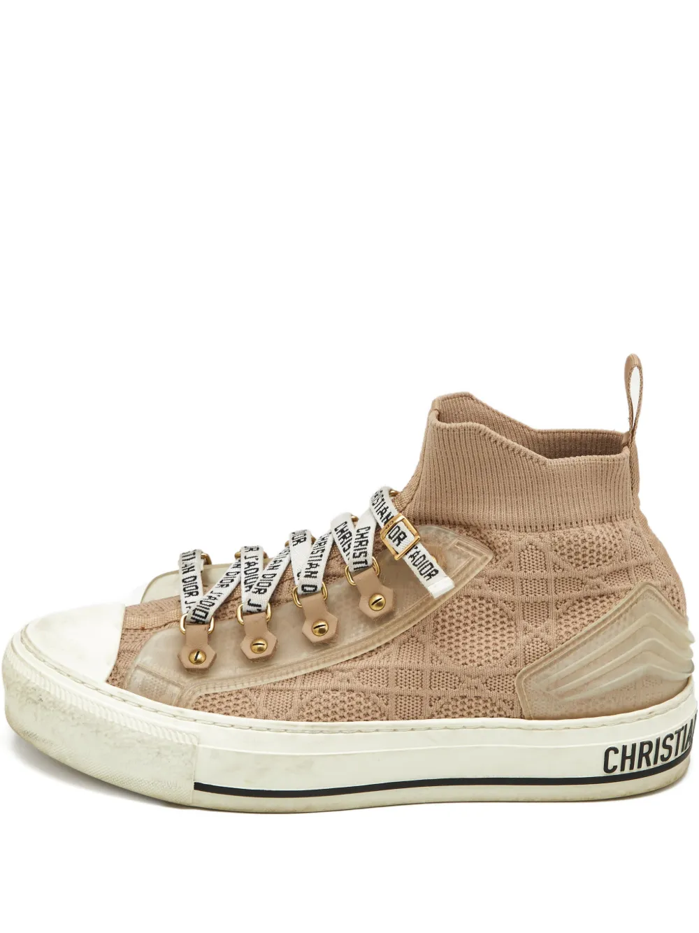 Christian Dior Pre-Owned 36 Walk'n'Dior knit high-top sneakers - Marrone