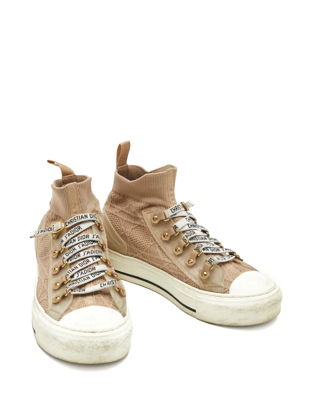 Christian Dior Pre-Owned 36 Walk'n'Dior knit high-top sneakers - Bruin