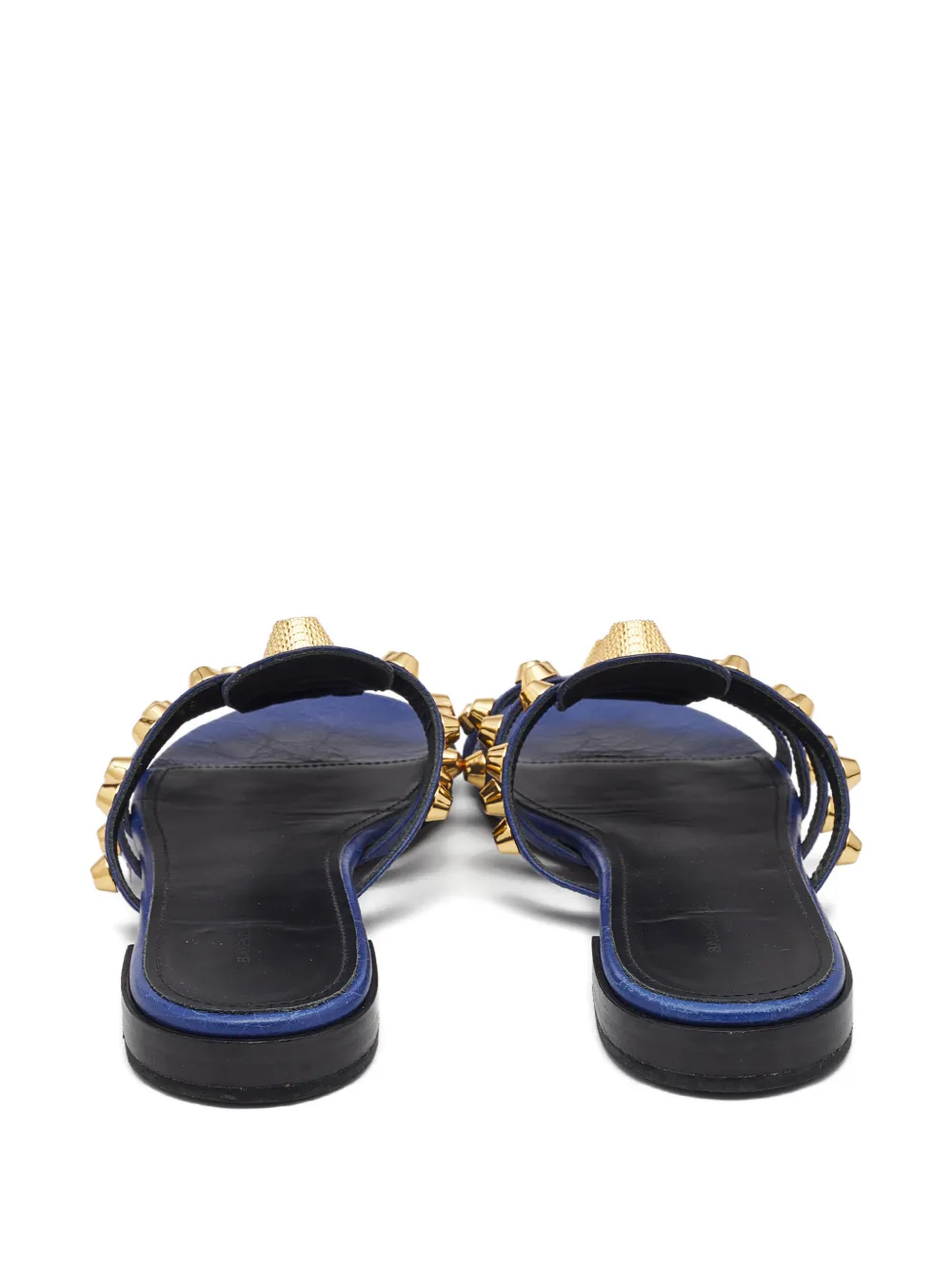 Balenciaga Pre-Owned stud leather slides - Blauw