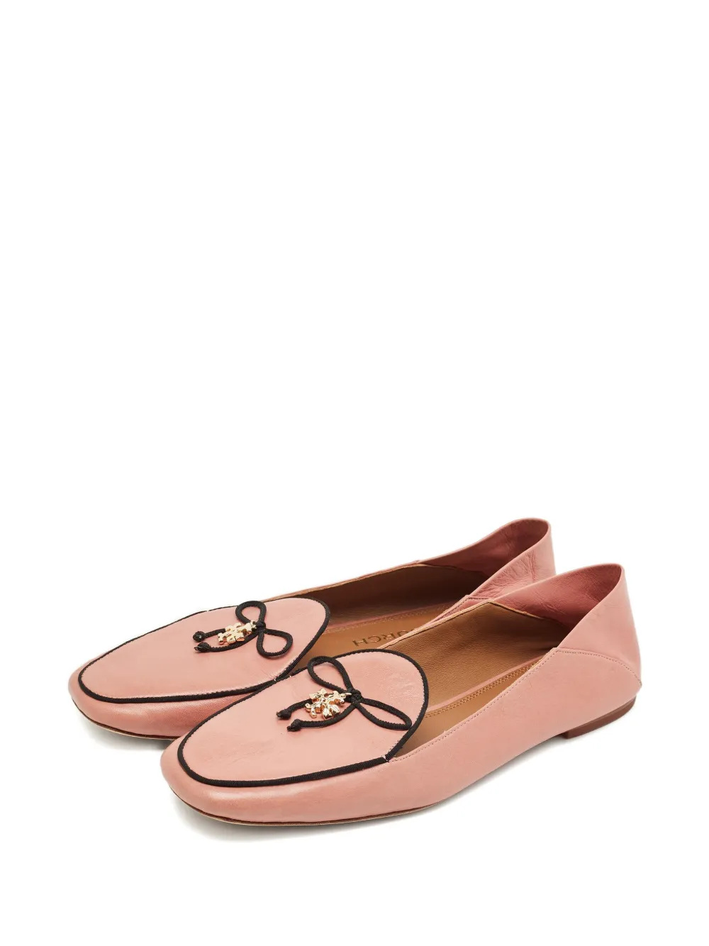 Tory Burch leather bow shoes - Roze
