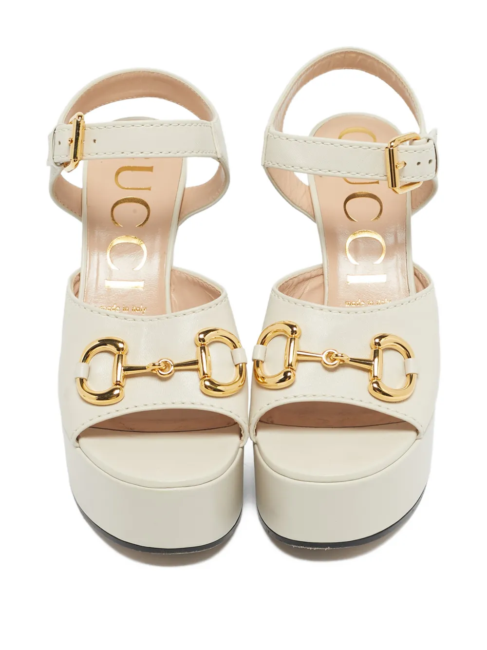 Pre-owned Gucci Horsebit Platform Sandals In Neutral