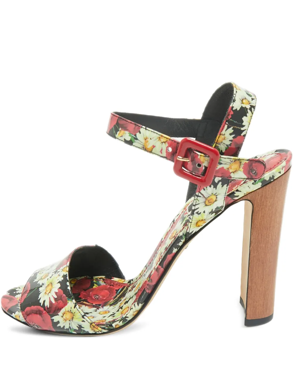 Dolce & Gabbana Pre-Owned floral-pattern ankle-strap sandals - Bianco