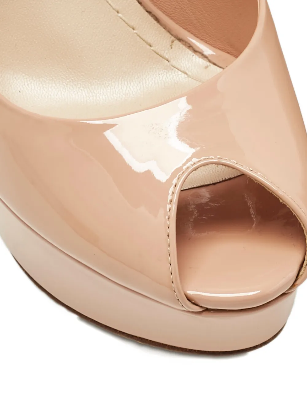 Christian Dior Pre-Owned miss platform peep-toe pumps - Beige