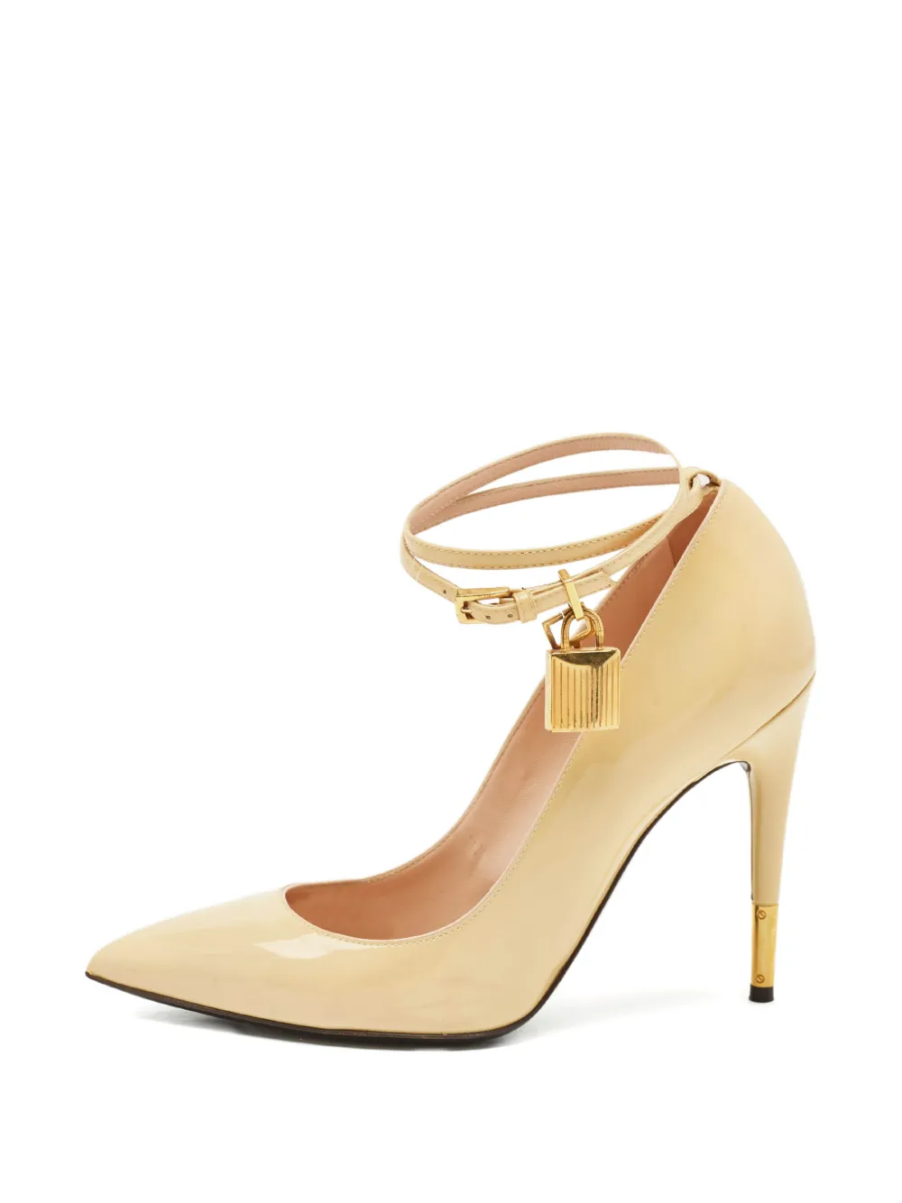 Tom Ford Pre-Owned padlock-detail ankle-strap shoes - Nude