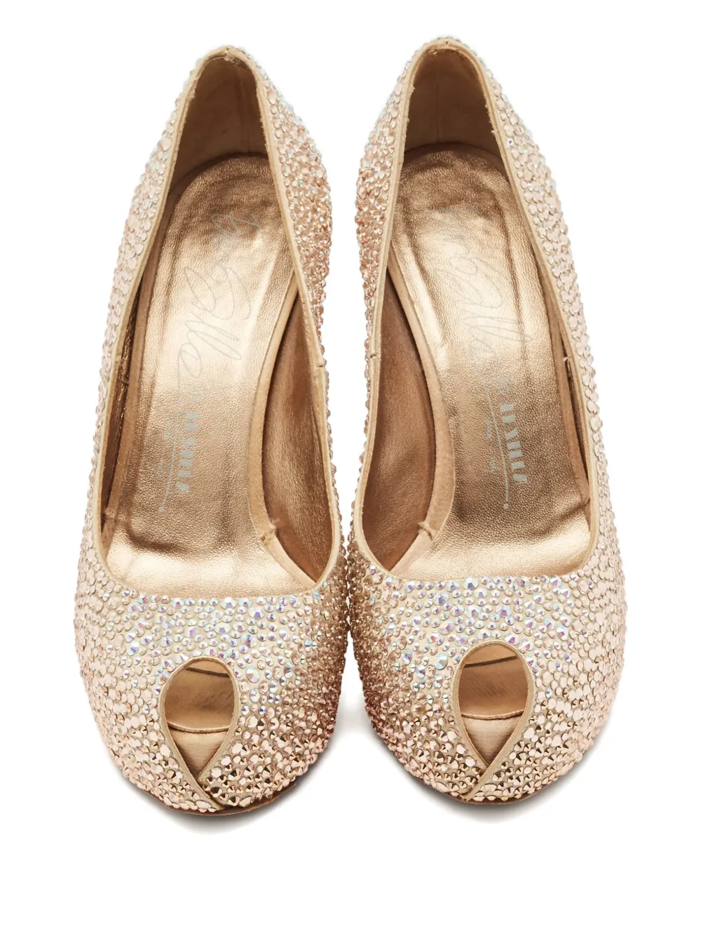 Le Silla metallic crystal pumps - Beige