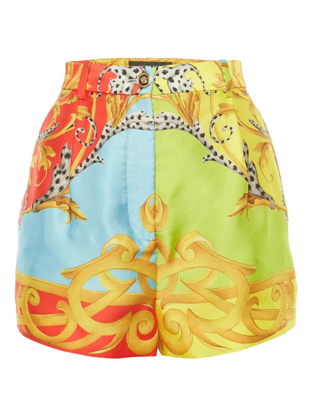 Versace Pre-Owned Acanthus-print satin shorts - Giallo