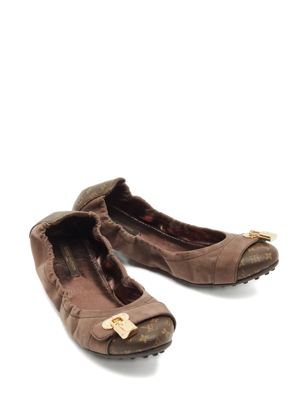 Louis Vuitton Pre-Owned monogram-pattern ballet flats - Bruin