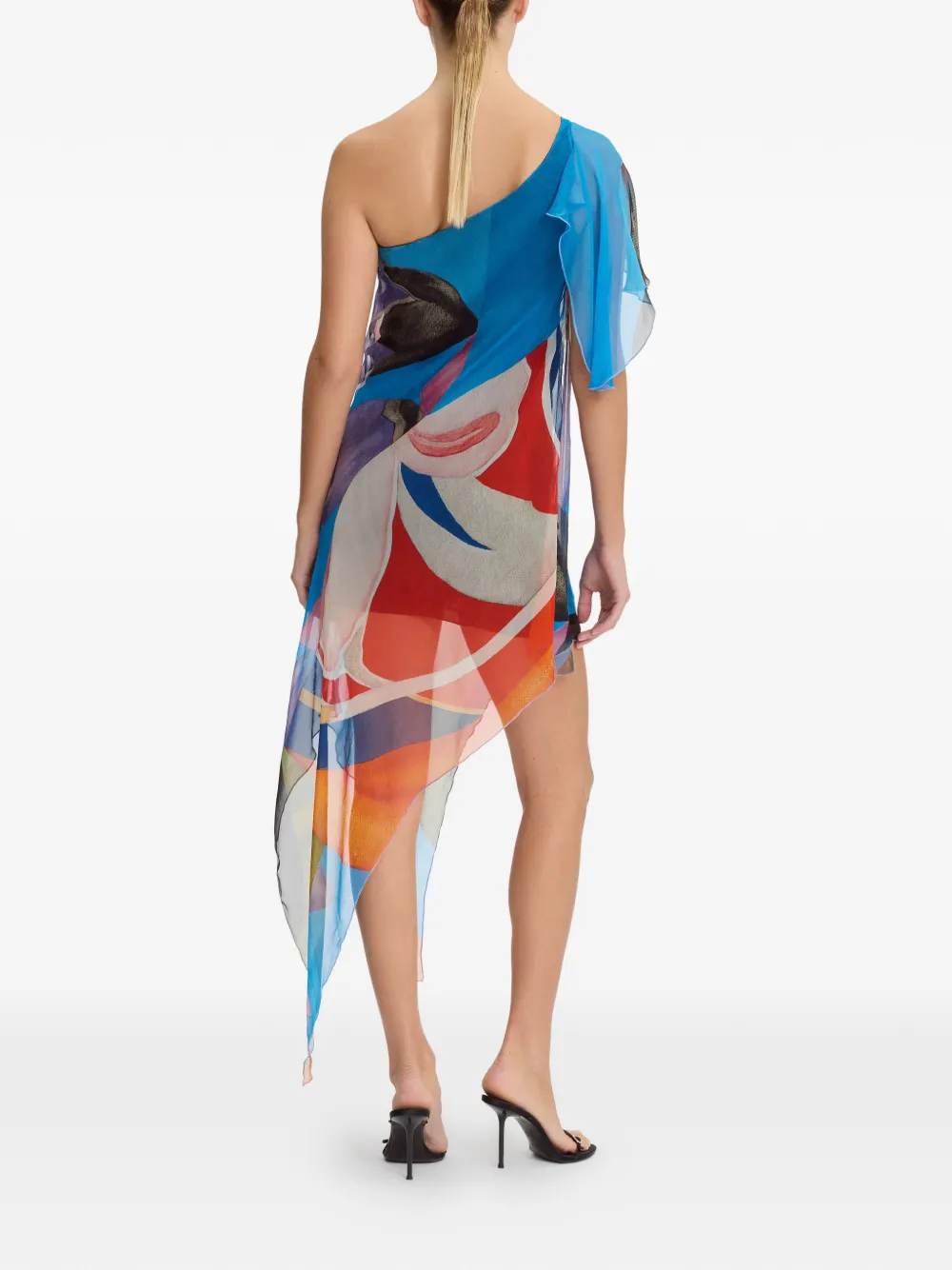 Donde Esteban Palenque asymmetrische zijden tuniek met bloemen Rood