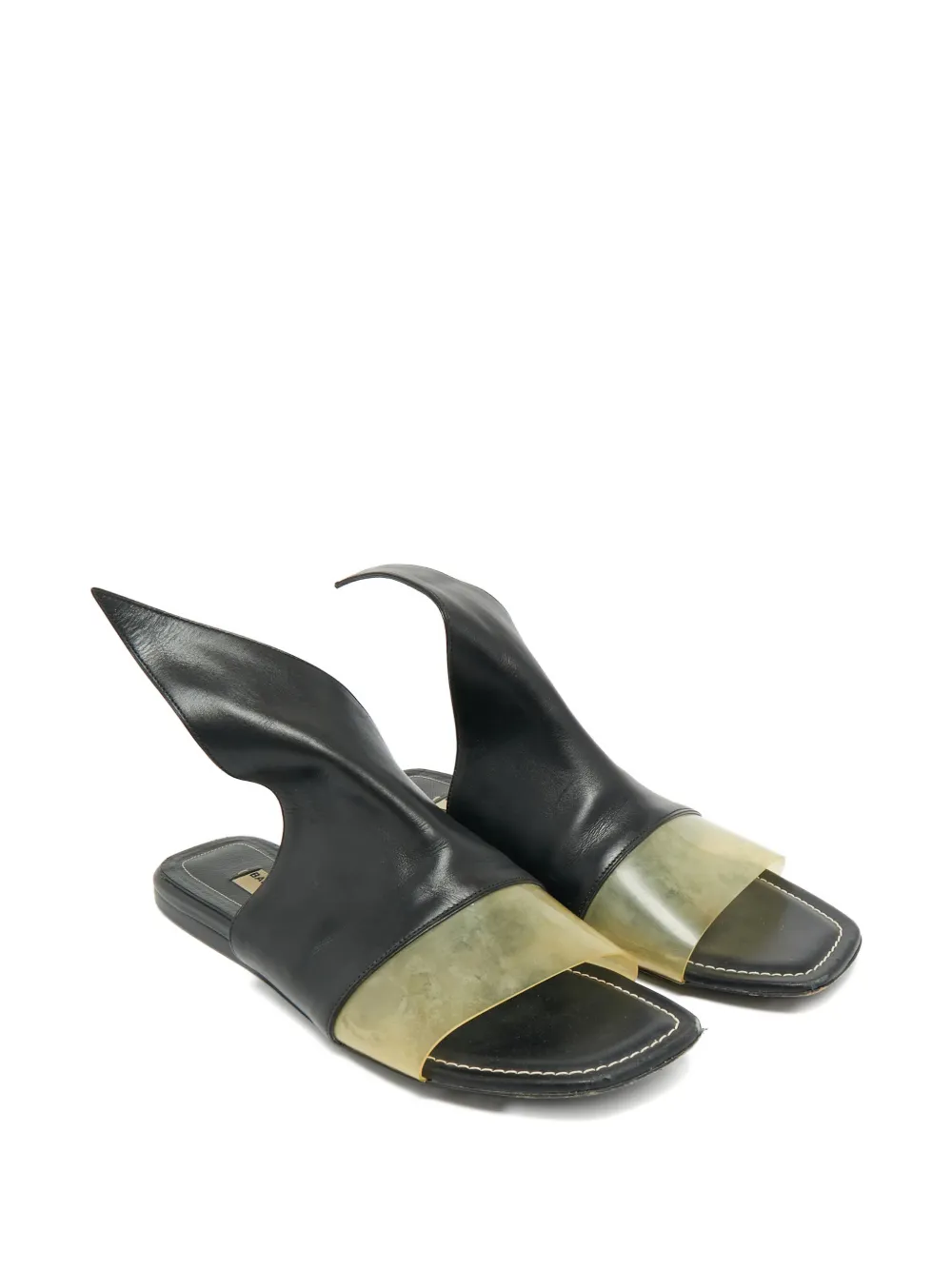 Balenciaga Pre-Owned leather slide sandals - Zwart