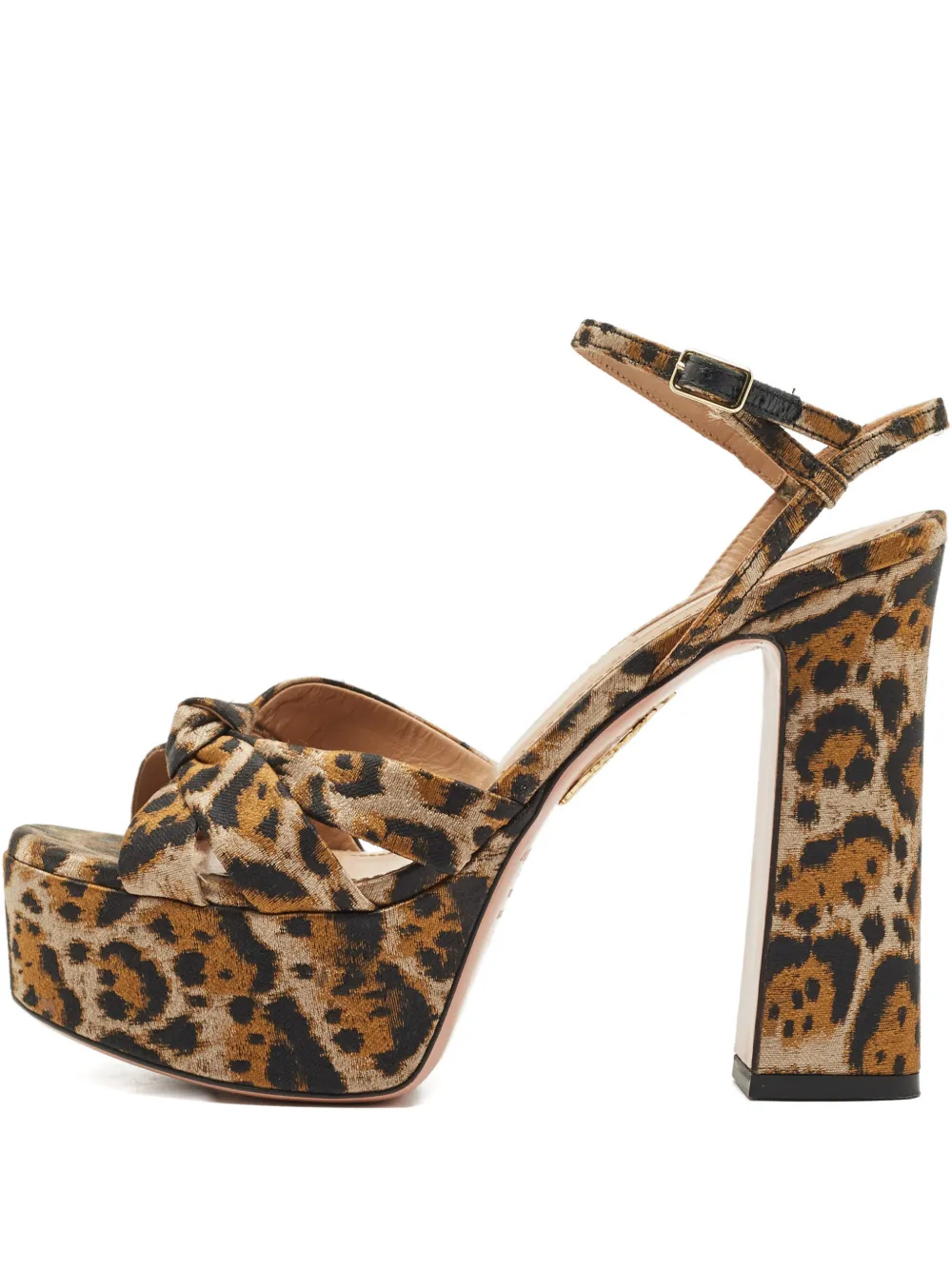 Aquazzura Baba Plateau jacquard platform sandals - Braun