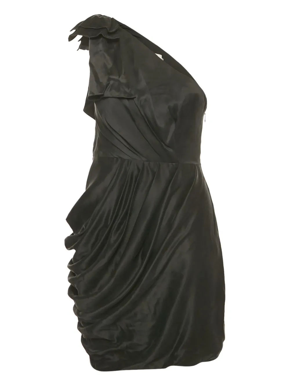 Pre-owned Zimmermann Asymmetric Bow Mini Dress In Black