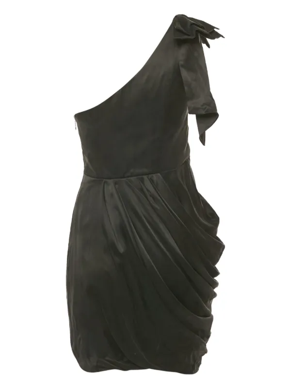 ZIMMERMANN Asymmetric Bow Mini Dress | Black | FARFETCH AE
