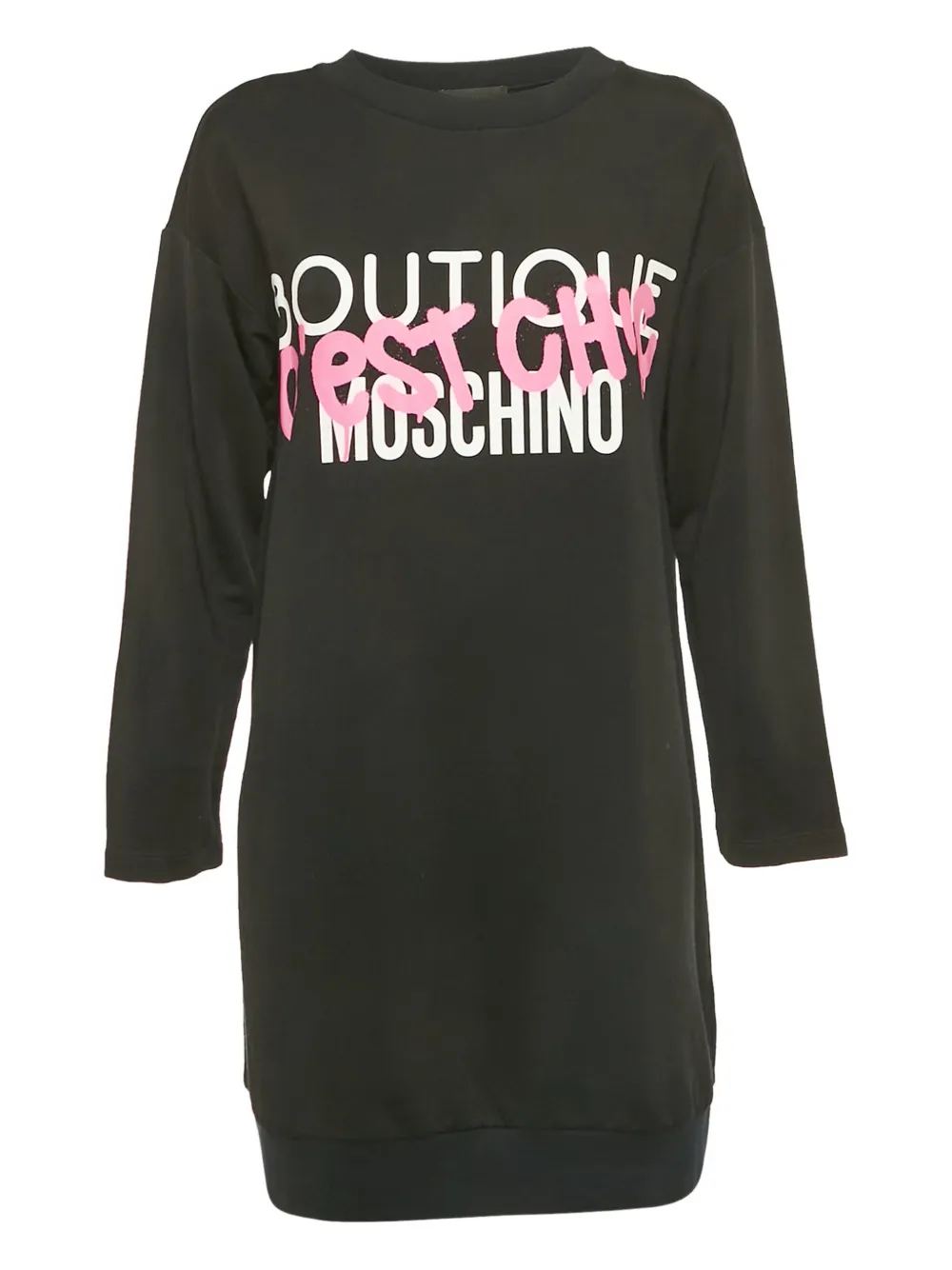 Boutique Moschino logo-print long sweatshirt - Nero