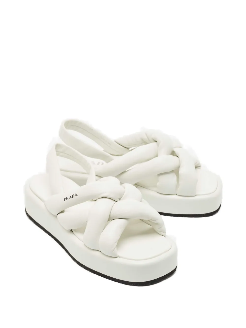 Prada Pre-Owned padded platform sandals - Wit