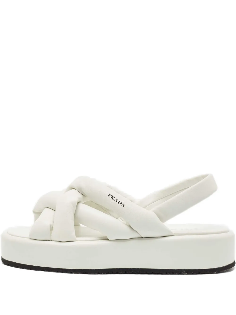 Prada Pre-Owned padded platform sandals - Bianco