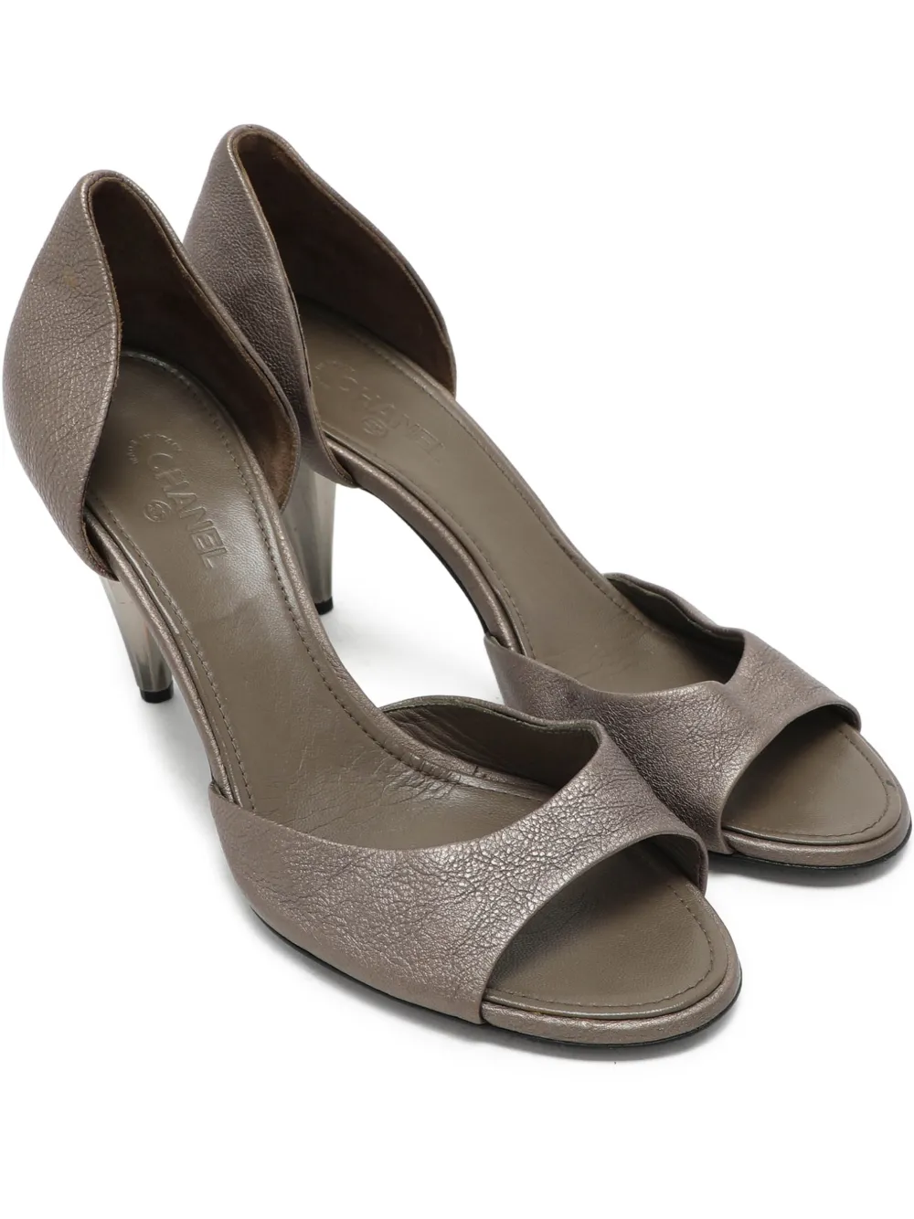 CHANEL Pre-Owned leather heel pumps - Grau