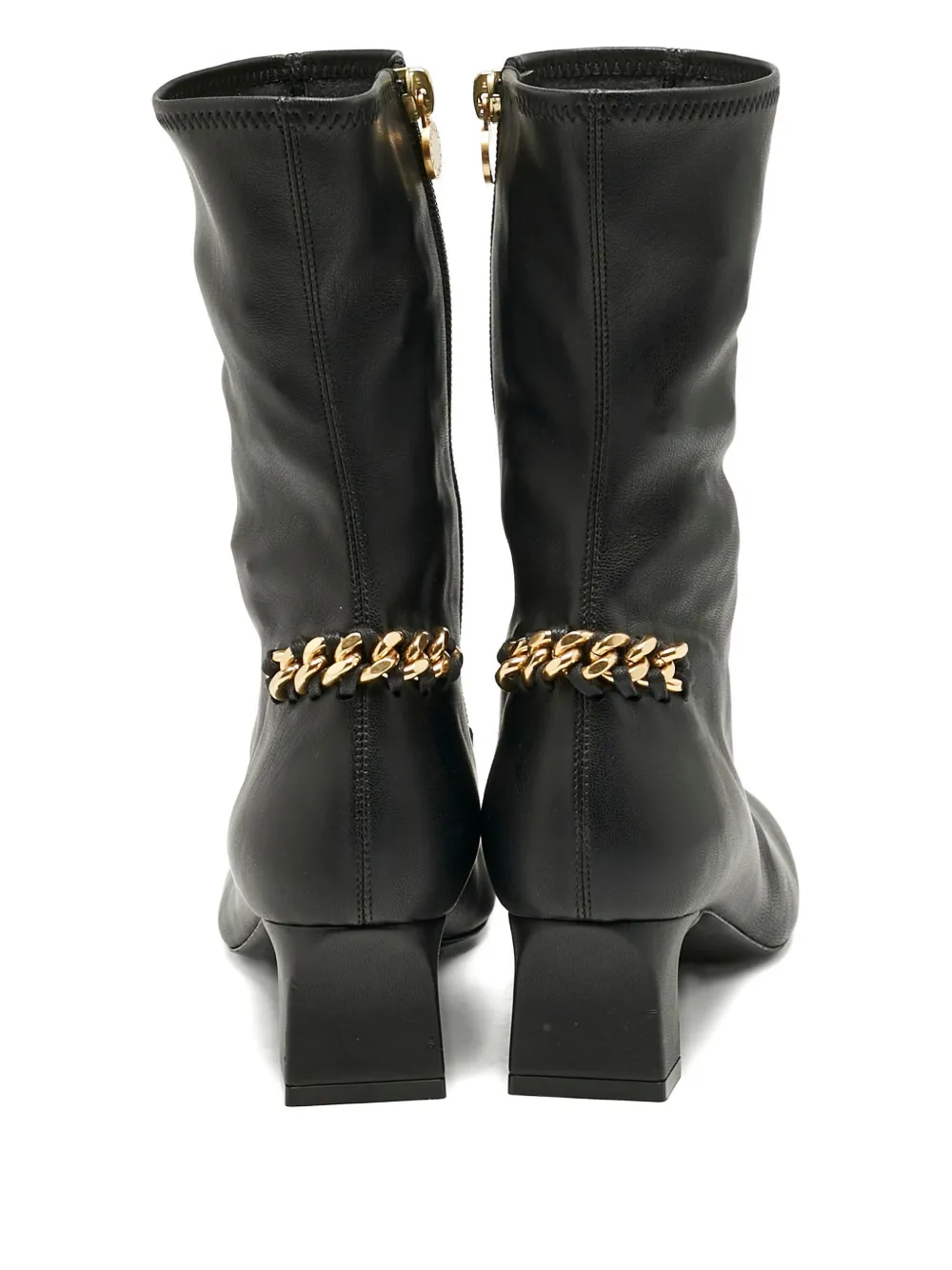 Stella McCartney Pre-Owned Falabella chain-trim ankle boots - Zwart