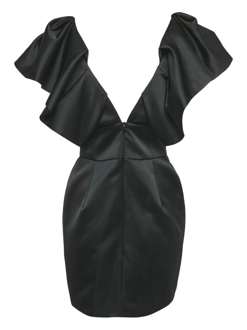 Alexandre Vauthier M Ruffle satin mini dress - Zwart