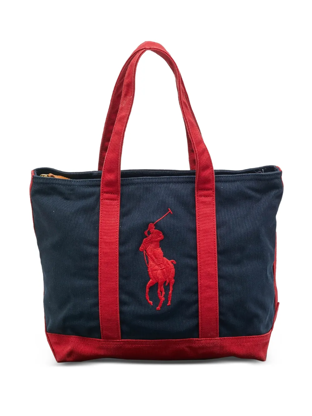 Polo Ralph Lauren Vintage canvas embroidery tote bag - Blu