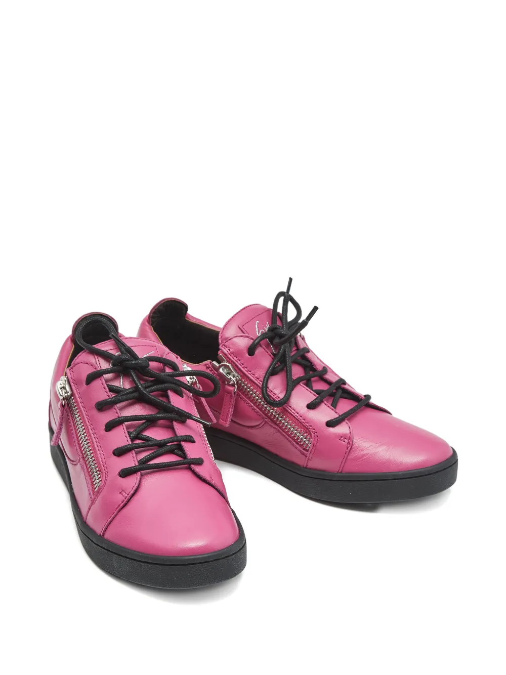 Giuseppe Zanotti Vintage Frankie leather zip sneakers - Roze