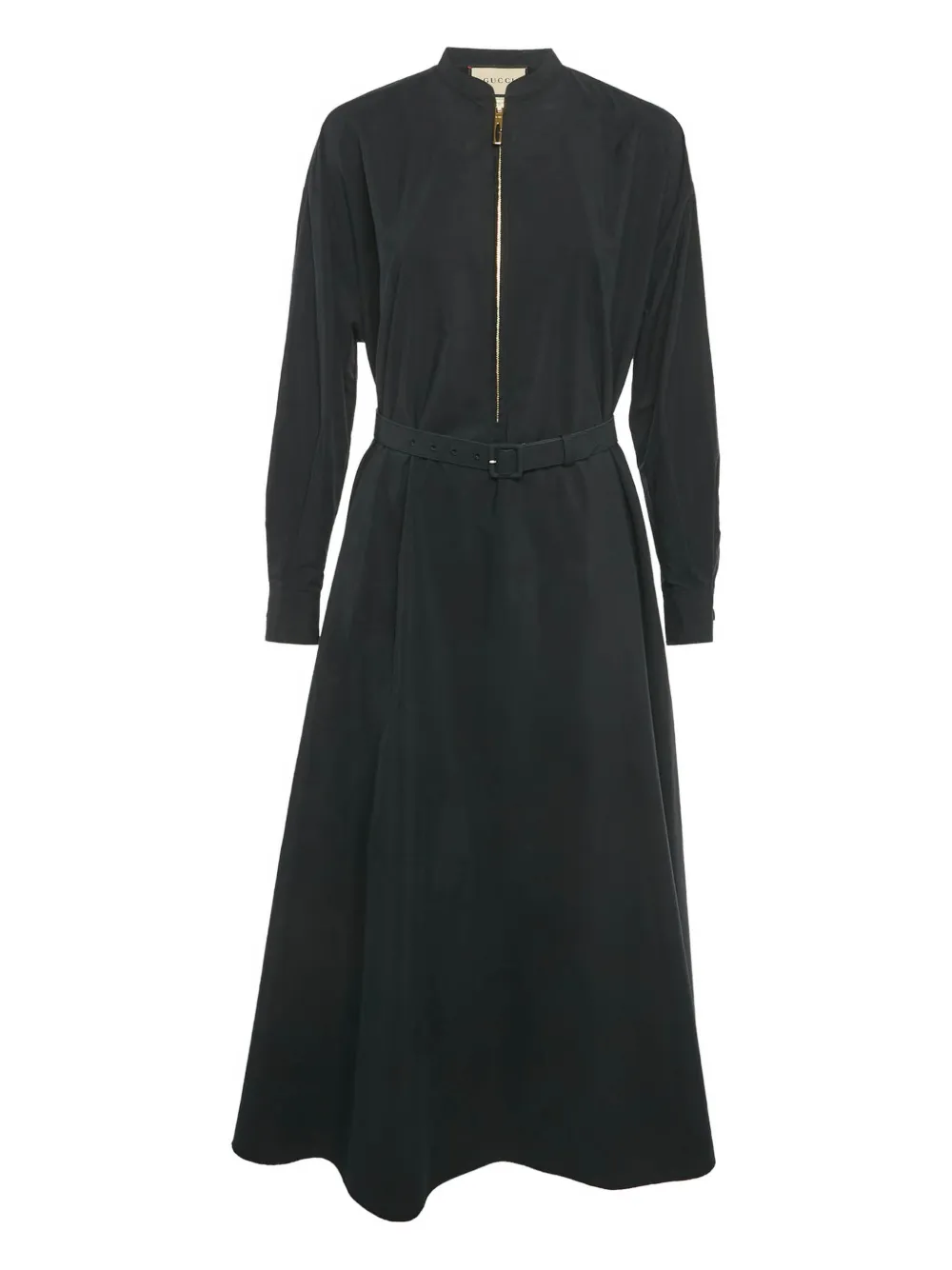 Gucci Pre-Owned poplin belted maxi dress - Nero