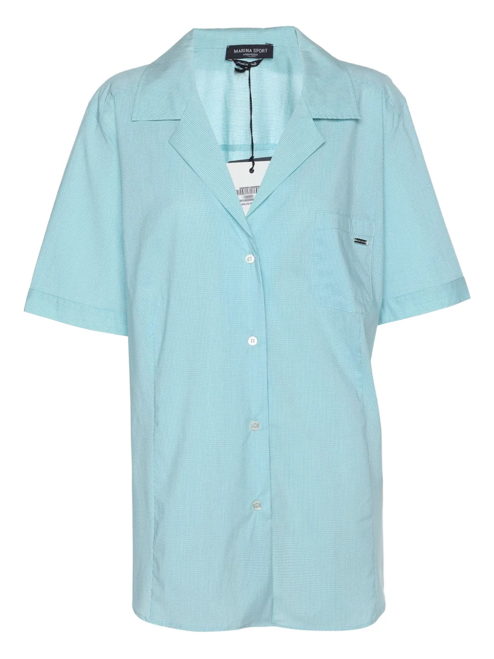 Marina Rinaldi Camicia in cotone a maniche corte - Blu