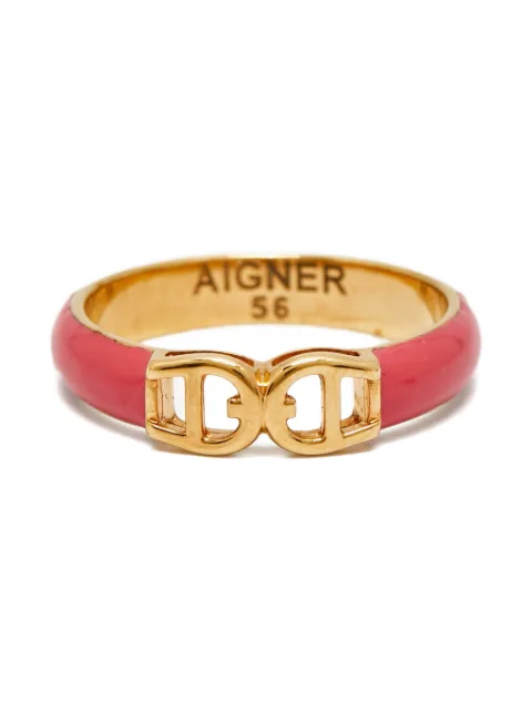 Aigner Vintage enamel logo ring