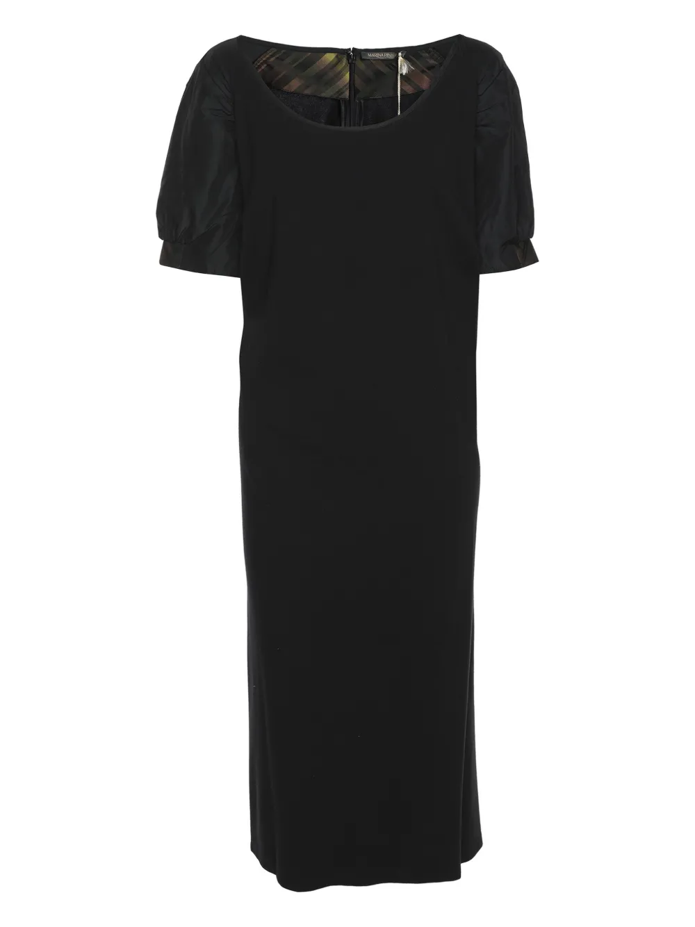 Marina Rinaldi puff-sleeved jersey dress - Nero