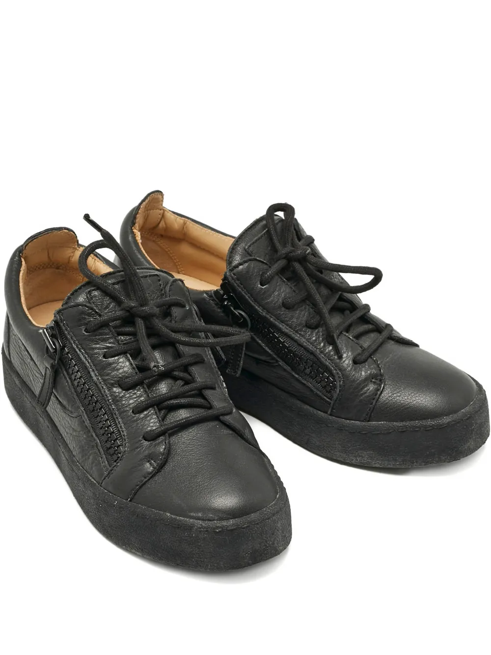 Giuseppe Zanotti Vintage Frankie zip leather trainers - Nero